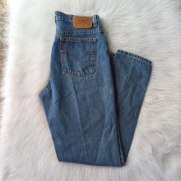 Rare Vintage Levis 512 Medium Wash High Waisted Jeans Waist 33" - Picture 3 of 14
